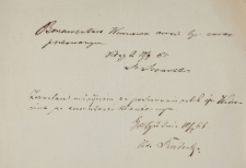 Zezwolenie na pochówek Bonawentury Winowicza z 10.IX.1865