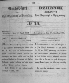 Amtsblatt der Königlichen Preussischen Regierung zu Bromberg. 1851.04.11 No.15