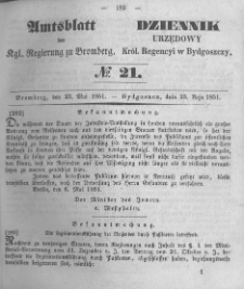 Amtsblatt der K&ouml;niglichen Preussischen Regierung zu Bromberg. 1851.05.23 No.21