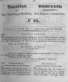 Amtsblatt der Königlichen Preussischen Regierung zu Bromberg. 1851.05.30 No.22
