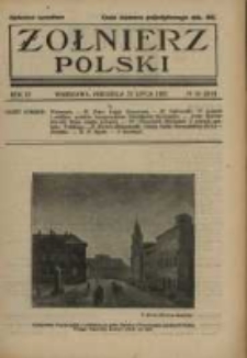 Żołnierz Polski : pismo poświęcone czynowi i doli żołnierza polskiego. R.4 1922 nr30
