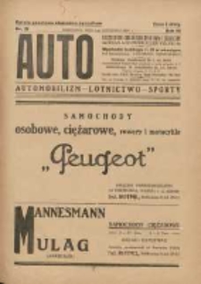 Auto: ilustrowane czasopismo sportowo-techniczne: organ Automobilklubu Polski: automobilizm, lotnictwo, sporty 1924.11.01 R.3 Nr21