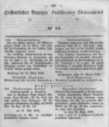 Oeffentlicher Anzeiger zum Amtsblatt No.14 der Königl. Preuss. Regierung zu Bromberg. 1848