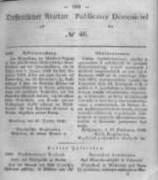 Oeffentlicher Anzeiger zum Amtsblatt No.46 der Königl. Preuss. Regierung zu Bromberg. 1848