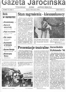 Gazeta Jarocińska 1994.04.15 Nr15(185)