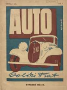 Auto: miesięcznik: organ Automobilklubu Polski oraz Klubów Afiljowanych: organe officiel de l'AutomobilKlub Polska et des clubs affiliés 1934 styczeń Nr1