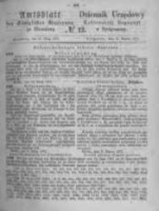 Amtsblatt der K&ouml;niglichen Preussischen Regierung zu Bromberg. 1872.03.22 No.12
