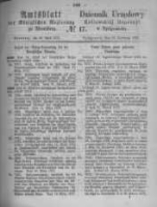 Amtsblatt der Königlichen Preussischen Regierung zu Bromberg. 1872.04.26 No.17