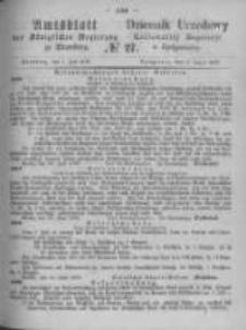 Amtsblatt der Königlichen Preussischen Regierung zu Bromberg. 1872.07.05 No.27