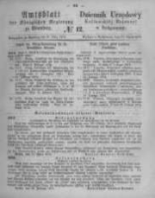 Amtsblatt der Königlichen Preussischen Regierung zu Bromberg. 1874.03.20 No.12