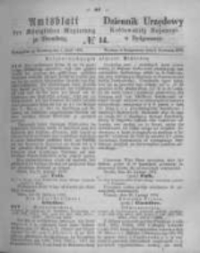 Amtsblatt der Königlichen Preussischen Regierung zu Bromberg. 1874.04.02 No.14