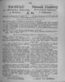 Amtsblatt der K&ouml;niglichen Preussischen Regierung zu Bromberg. 1874.08.21 No.34