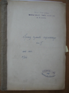 Zespół: Biuro Prezydium WRN w Poznaniu, sygn. 195: Sprawy wydziału Wojewódzkiego, Tom IV, 1948-1950