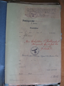 Zespół: Sąd w Wągrowcu, sygn. brak (akta jeszcze nie zinwentaryzowane). Urząd Sądowy w Wągrowcu Oddział 4. Akta gruntowe do Tomu I Karty 1 księgi gruntowej Glinno