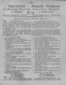 Amtsblatt der Königlichen Preussischen Regierung zu Bromberg. 1876.04.07 No.14