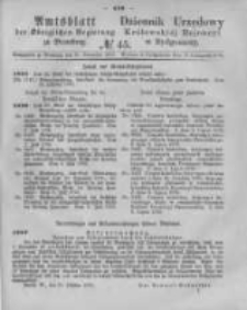 Amtsblatt der K&ouml;niglichen Preussischen Regierung zu Bromberg. 1876.11.10 No.45