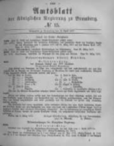 Amtsblatt der Königlichen Preussischen Regierung zu Bromberg. 1877.04.13 No.15