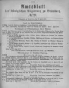 Amtsblatt der K&ouml;niglichen Preussischen Regierung zu Bromberg. 1877.07.20 No.29
