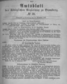 Amtsblatt der K&ouml;niglichen Preussischen Regierung zu Bromberg. 1877.09.21 No.38