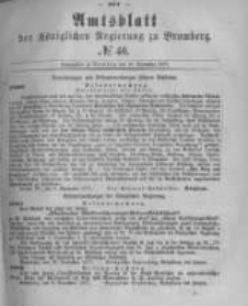 Amtsblatt der K&ouml;niglichen Preussischen Regierung zu Bromberg. 1877.11.16 No.46