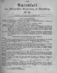 Amtsblatt der K&ouml;niglichen Preussischen Regierung zu Bromberg. 1877.11.30 No.48