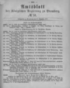 Amtsblatt der K&ouml;niglichen Preussischen Regierung zu Bromberg. 1877.12.21 No.51