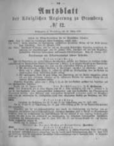 Amtsblatt der K&ouml;niglichen Preussischen Regierung zu Bromberg. 1878.03.22 No.12