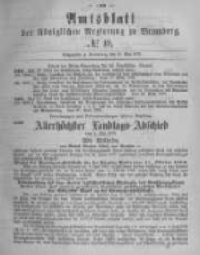 Amtsblatt der K&ouml;niglichen Preussischen Regierung zu Bromberg. 1878.05.10 No.19