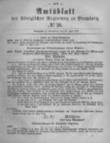 Amtsblatt der K&ouml;niglichen Preussischen Regierung zu Bromberg. 1878.06.28 No.26