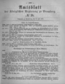 Amtsblatt der K&ouml;niglichen Preussischen Regierung zu Bromberg. 1878.07.12 No.28