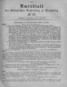 Amtsblatt der Königlichen Preussischen Regierung zu Bromberg. 1878.07.26 No.30