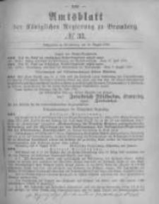 Amtsblatt der K&ouml;niglichen Preussischen Regierung zu Bromberg. 1878.08.16 No.33