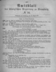 Amtsblatt der K&ouml;niglichen Preussischen Regierung zu Bromberg. 1878.08.23 No.34