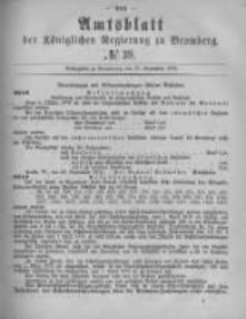 Amtsblatt der K&ouml;niglichen Preussischen Regierung zu Bromberg. 1878.09.27 No.39