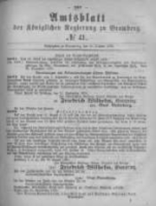 Amtsblatt der K&ouml;niglichen Preussischen Regierung zu Bromberg. 1878.10.11 No.41