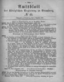 Amtsblatt der K&ouml;niglichen Preussischen Regierung zu Bromberg. 1878.11.08 No.45