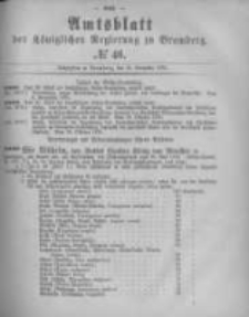 Amtsblatt der K&ouml;niglichen Preussischen Regierung zu Bromberg. 1878.11.15 No.46