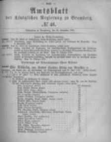 Amtsblatt der Königlichen Preussischen Regierung zu Bromberg. 1878.11.15 No.46