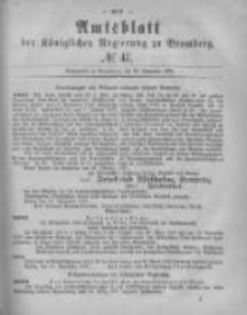 Amtsblatt der Königlichen Preussischen Regierung zu Bromberg. 1878.11.22 No.47