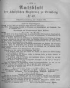 Amtsblatt der K&ouml;niglichen Preussischen Regierung zu Bromberg. 1878.12.06 No.49