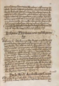 Do [...] Arcibiskupa Gnieznienskiego [Wojciecha Baranowskiego? kr&oacute;l Zygmunt III 1614?]