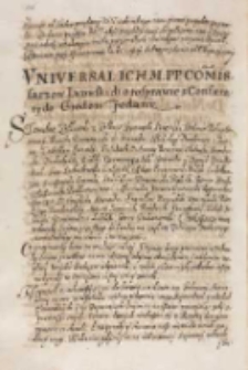 Vniuersał [...] commissarzow lwowskich o rosprawie z confae [de] raty do grodow podany, Lwów 27.04.1614