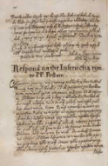 Respons na thę instructią tymze [...] posłom [1614]