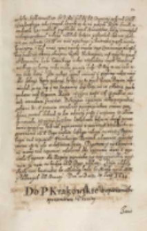 Do P. krakowskiego [Janusza Ostrogskiego?] o opatrzeniu bespieczenstwa Ukrainy