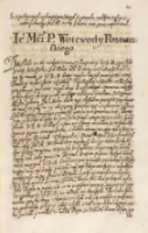 Votum [...] woiewody poznańskiego [Jana Ostroroga]