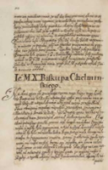 Votum [...] biskupa chełminskiego [Jana Kuczborskiego]