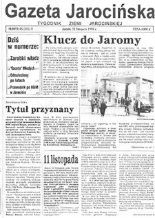 Gazeta Jarocińska 1994.11.11 Nr45(215)