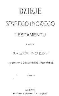 Dzieje Starego i Nowego Testamentu ułożone dla szkół katolickich Archidyecezyi Gnieźnieńskiej i Poznańskiej