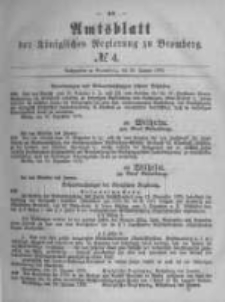 Amtsblatt der K&ouml;niglichen Preussischen Regierung zu Bromberg. 1879.01.24 No.4
