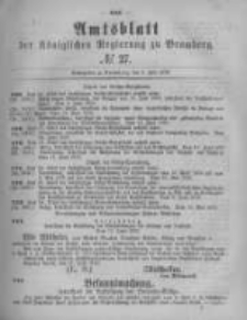 Amtsblatt der Königlichen Preussischen Regierung zu Bromberg. 1879.07.04 No.27